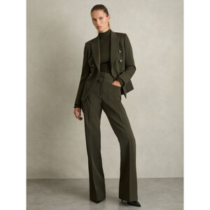 REISS PRIYA Twill High Rise Flared Trousers